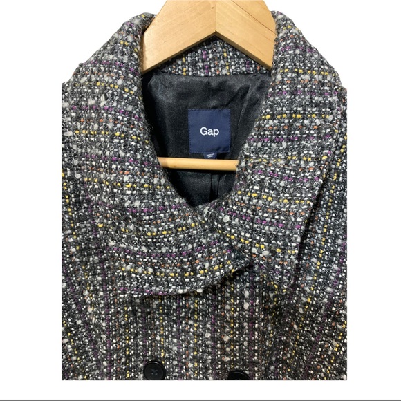 GAP MULTI-COLORED TWEED WOOL BLEND LS FULL BUTTON FRONT BLAZER JACKET SIZE SMALL - Picture 2 of 16